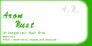 aron must business card